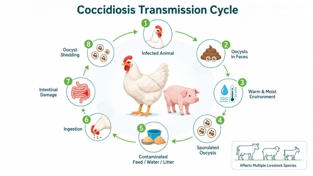 Coccidiosis Transmission Cycle