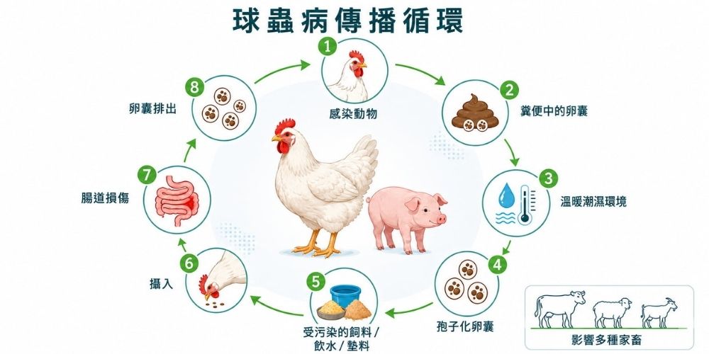 球蟲病傳播循環